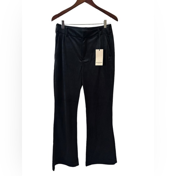 Sale!! 🤩🤩🤩NWT SCOTCH & SODA Black Velvet high-rise flared  trousers 29/32 - Picture 7 of 10